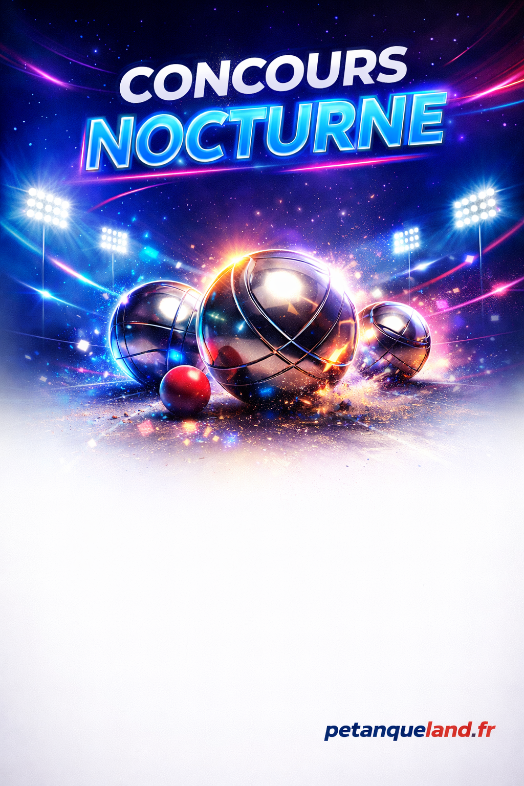 affiche petanque nocturne neon