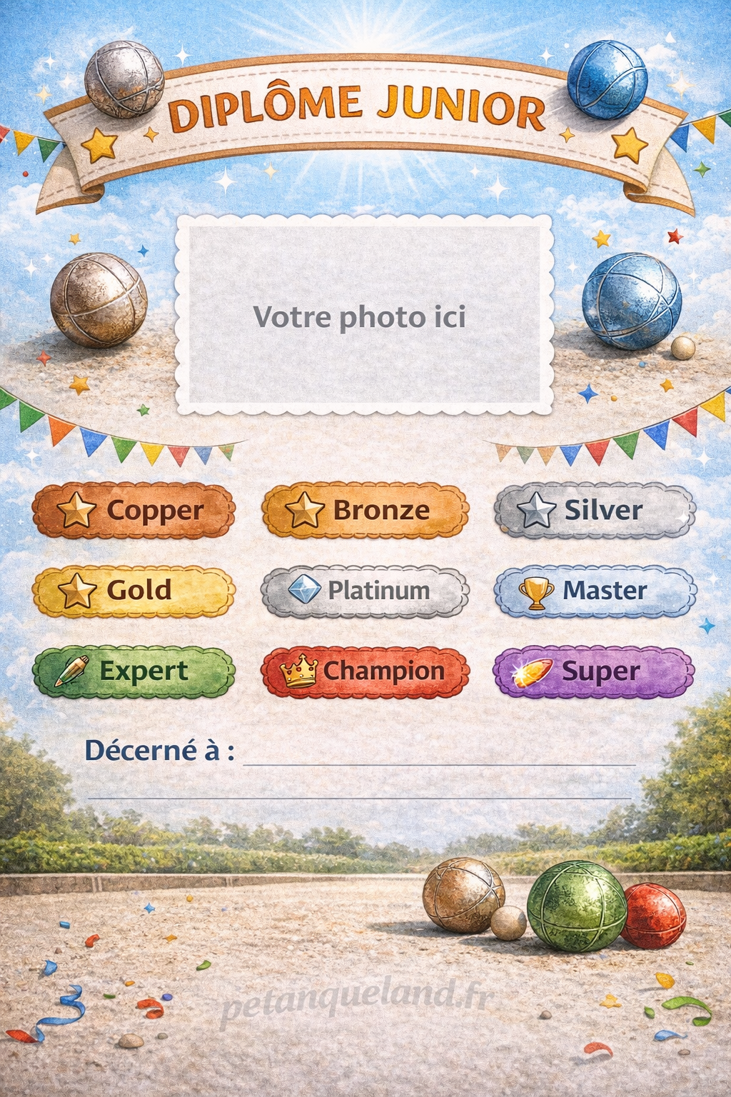 certificat ecole petanque