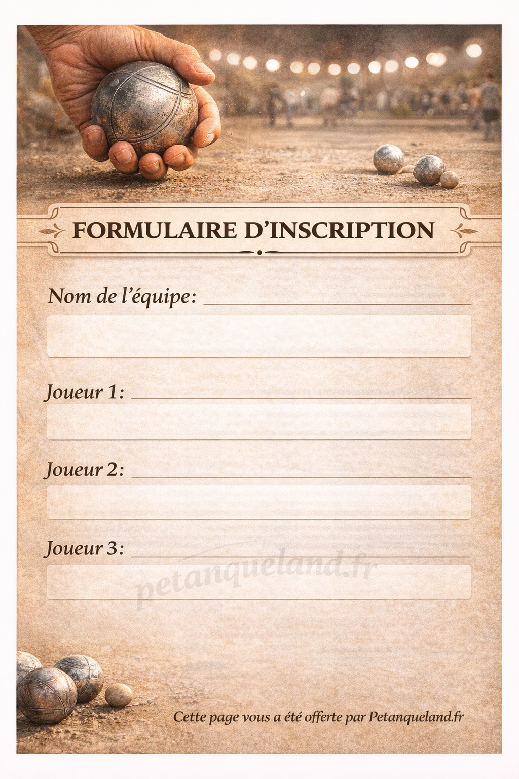 fiche inscription vierge