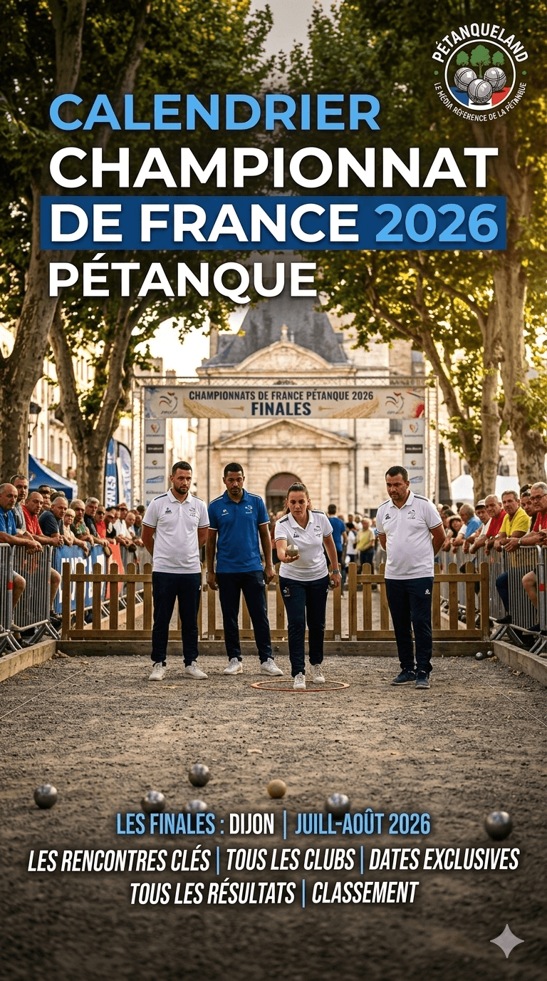 Calendrier championnat de france pétanque 2026 complet