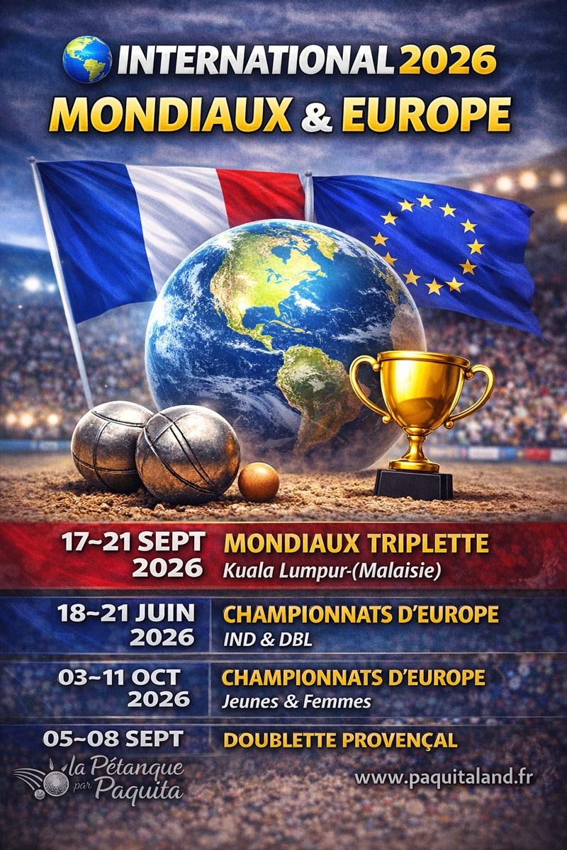Calendrier International 2026 pétanque