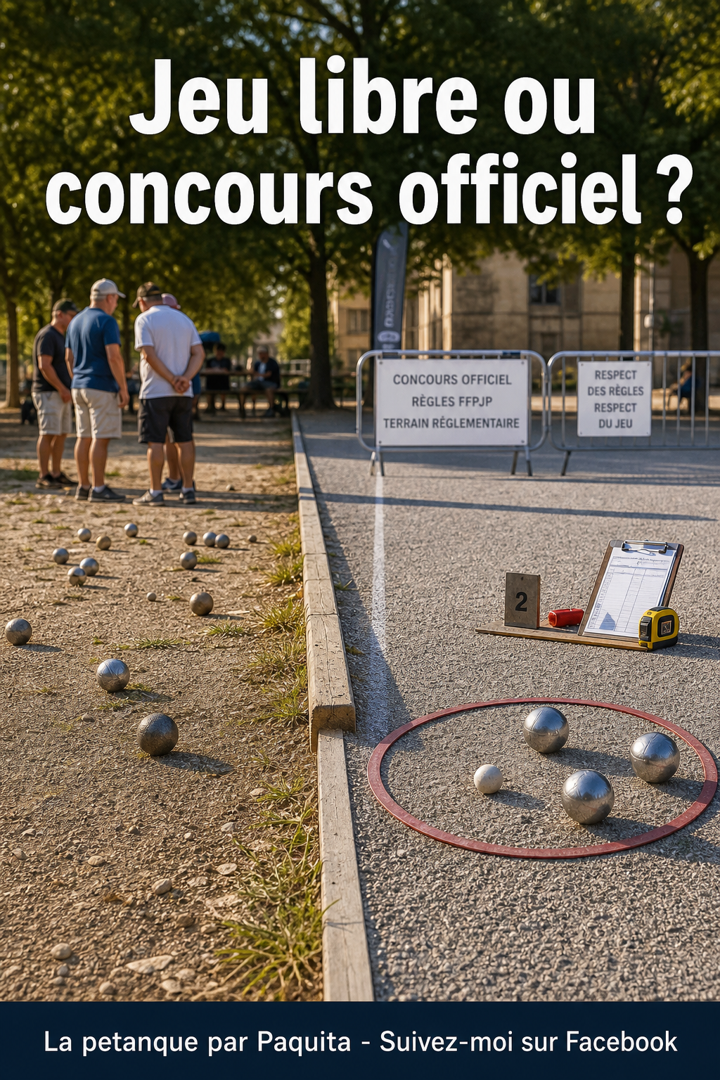 Ce qui change entre le jeu libre et le concours officiel de pétanque