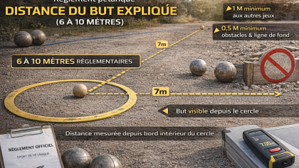 pétanque distance du but