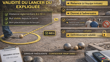 pétanque validité du lancer du but