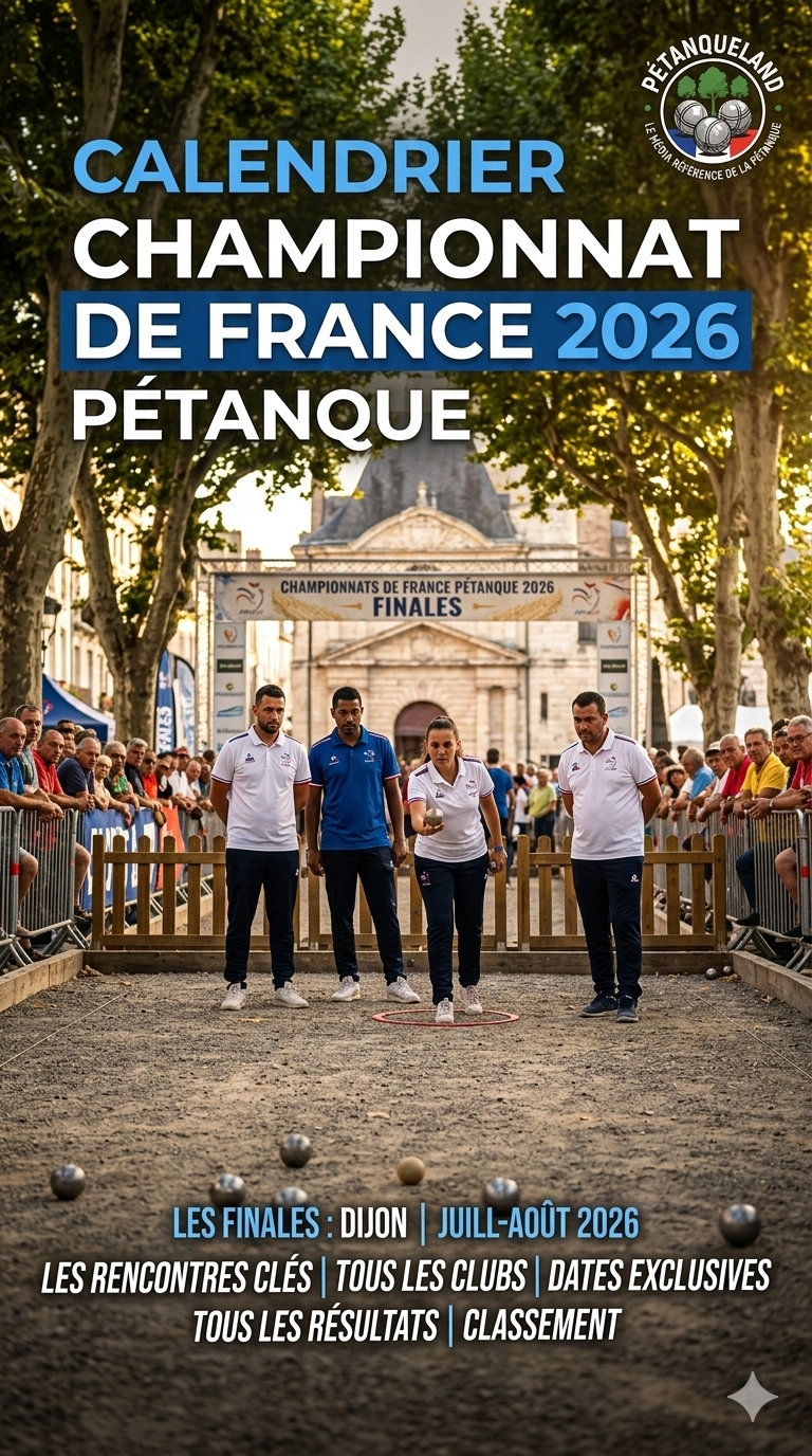 Calendrier championnat de france pétanque 2026 complet