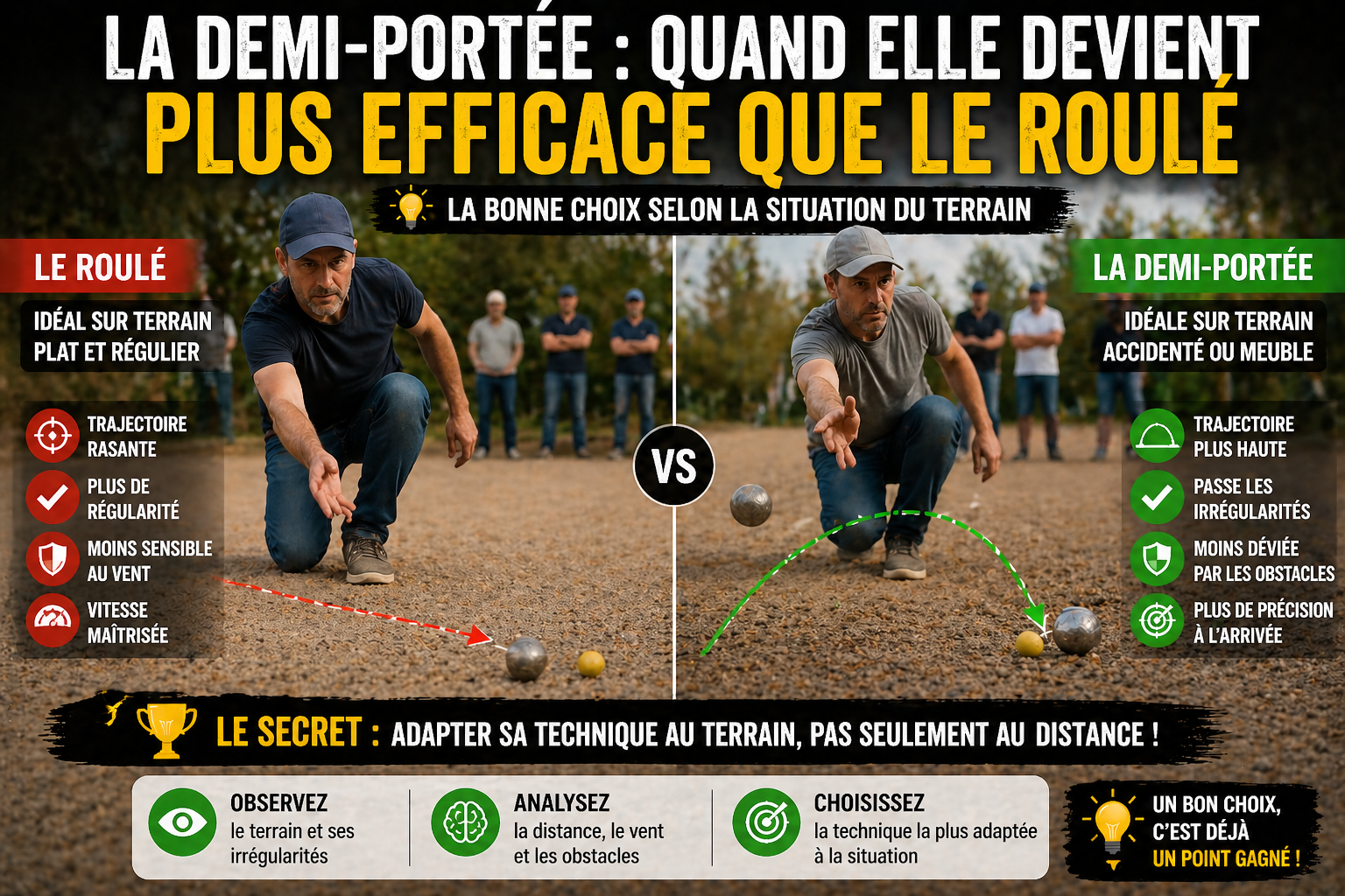 La demi-portée : quand elle devient plus efficace que le roulé