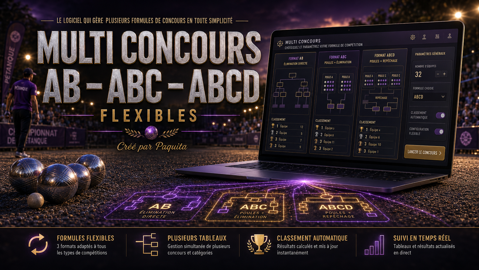 Multi Concours AB - ABC - ABCD Flexibles pétanque