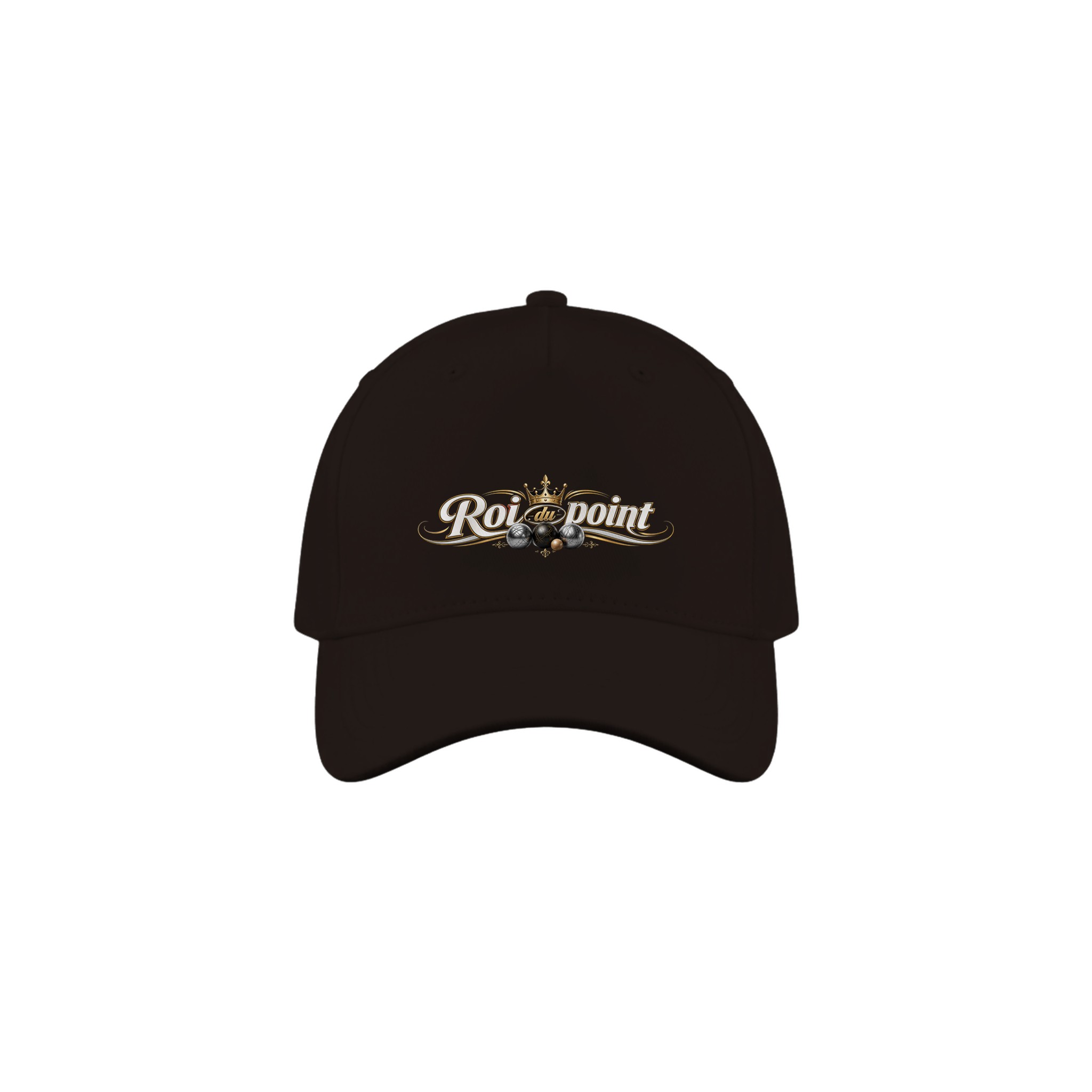 Casquette pétanque noire – Roi du point | Cadeau bouliste et joueur de pétanque