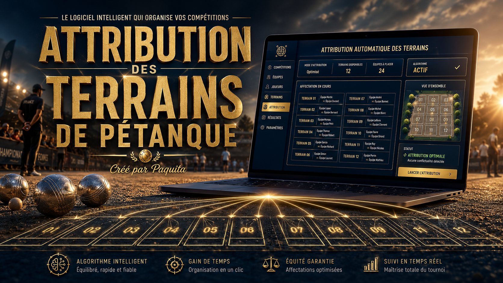 Attribution des terrains de pétanque