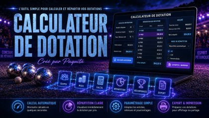 Calculateur de dotation pétanque