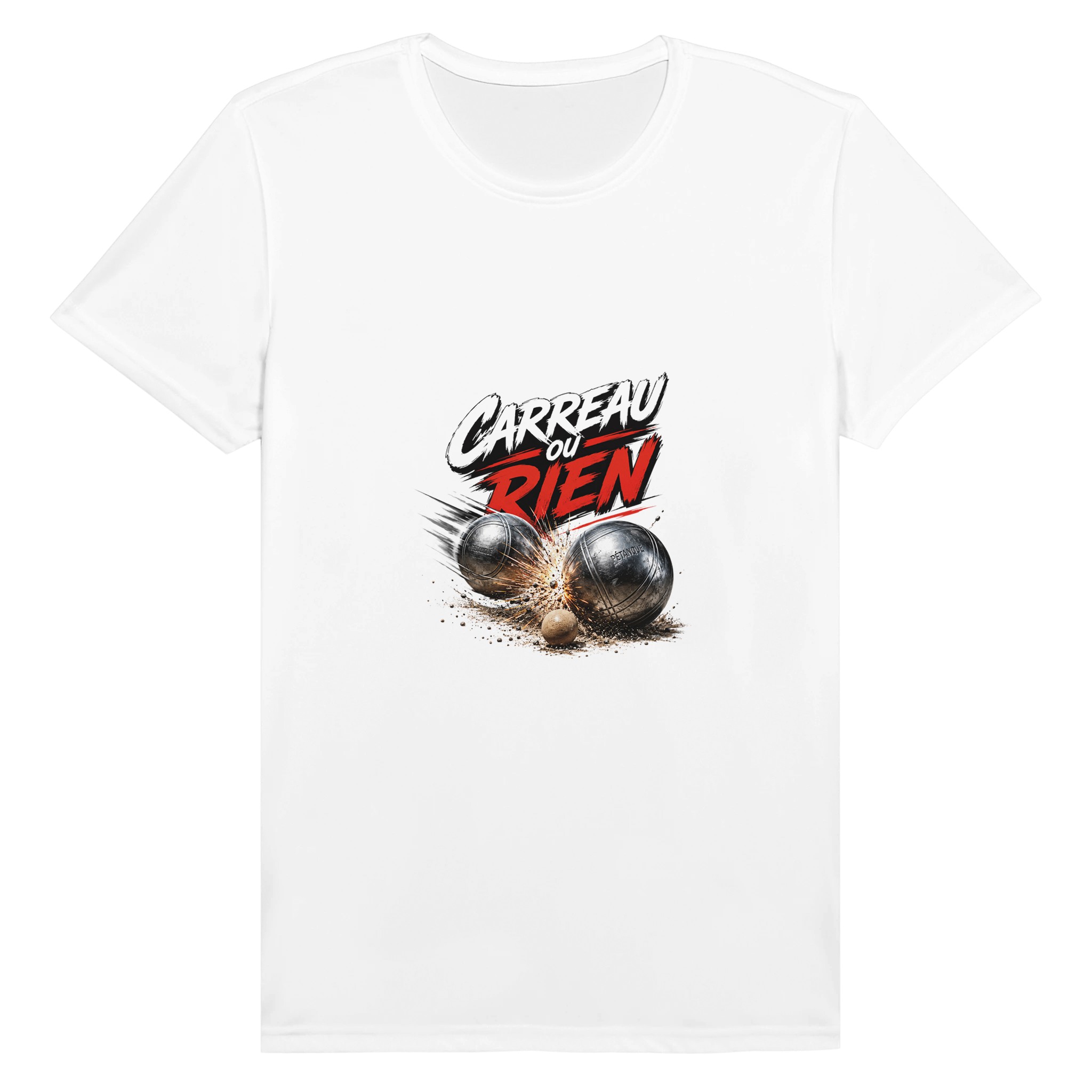 T-shirt pétanque « Carreau ou rien »